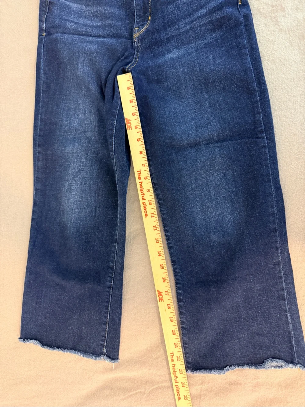 Judy Blue Sunday chill cropped wide leg, frayed hem, jeans, medium wash 5